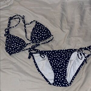 Old Navy Navy Blue Polka Dot Bikini